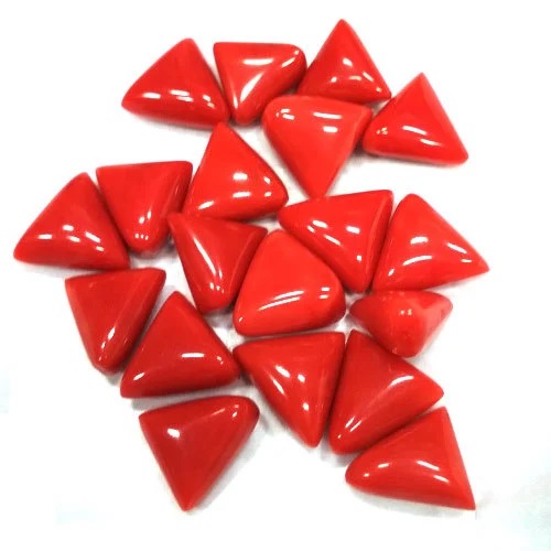 Red Coral Triangle Shape (9 to 10 Ratti) - Best Quality Munga